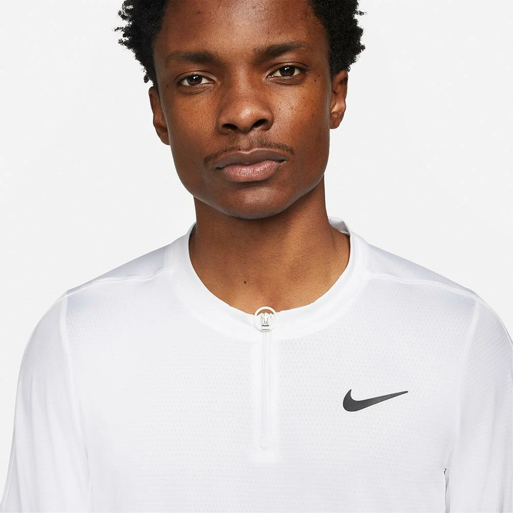 Nike Men's Advantage 1/2 Zip Longsleeve - White 4 Nike Men's Advantage 1/2 Zip Longsleeve - White - Image 4