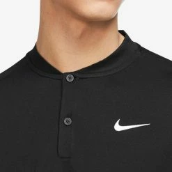 Nike Men's Blade Henley Polo - Black/White -Court Legends Store 4 75893