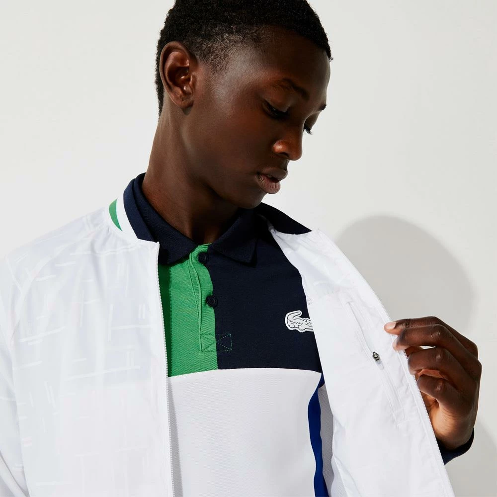 Lacoste Men's Sport Light Teddy Jacket - White/Navy Blue 4 Lacoste Men's Sport Light Teddy Jacket - White/Navy Blue - Image 4