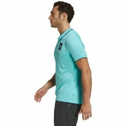 Adidas Men's Paris Freelift Polo - Pulse Aqua/Black 9 Adidas Men's Paris Freelift Polo - Pulse Aqua/Black -Court Legends Store 4 77371
