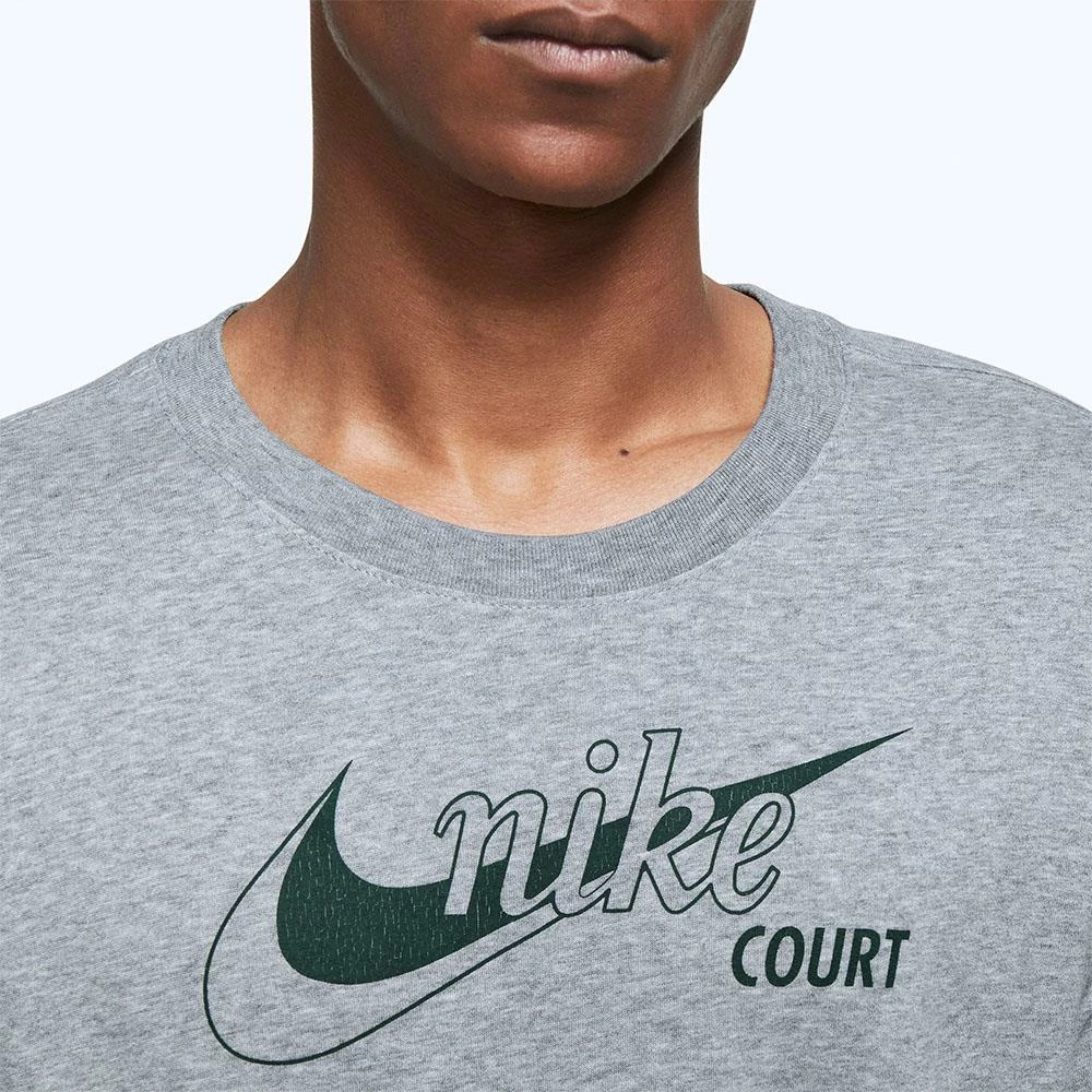 Nike Men's Swoosh Tennis Tee - Grey Heather/Pro Green 4 Nike Men's Swoosh Tennis Tee - Grey Heather/Pro Green - Image 4