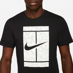 Nike Men's Seasonal Court Tee - Black/White -Court Legends Store 4 78512