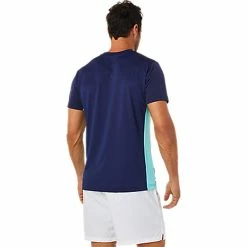 Asics Men's Court Graphic SS Shirt - Brilliant White 5 Asics Men's Court Graphic SS Shirt - Brilliant White -Court Legends Store 4 79398