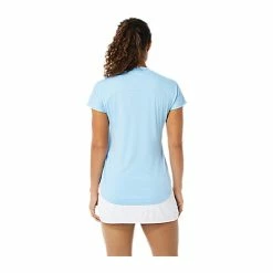 Asics Women's Court Piping Shirt - Arctic Blue -Court Legends Store 4 79408