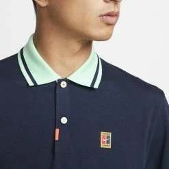 Nike Men's Heritage Slim 2 Polo - Obsidian/Mint Foam -Court Legends Store 4 79839