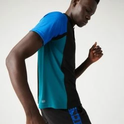 Lacoste Men's Sport Thermo Pique Polo - Black/Blue 7 Lacoste Men's Sport Thermo Pique Polo - Black/Blue -Court Legends Store 4 80027