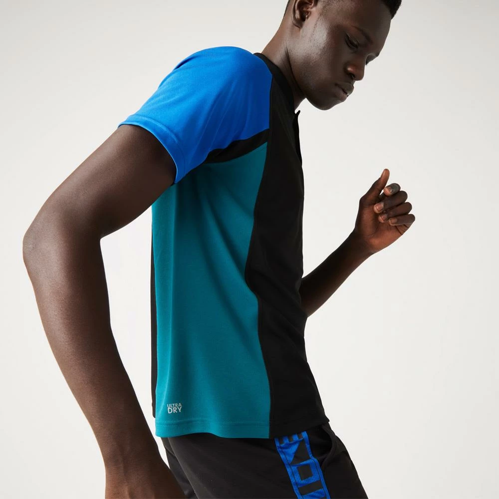 Lacoste Men's Sport Thermo Pique Polo - Black/Blue 4 Lacoste Men's Sport Thermo Pique Polo - Black/Blue - Image 4