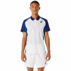Asics Men's Match Actibreeze Polo - Brilliant White/Dive Blue 9 Asics Men's Match Actibreeze Polo - Brilliant White/Dive Blue -Court Legends Store 4 80899