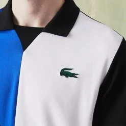 Lacoste Men's Sport Colour Block Pique Polo - Black/Blue -Court Legends Store 4 81081