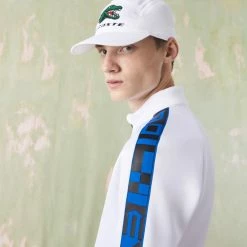 Lacoste Men's Printed Zip Sweatshirt - White -Court Legends Store 4 81099