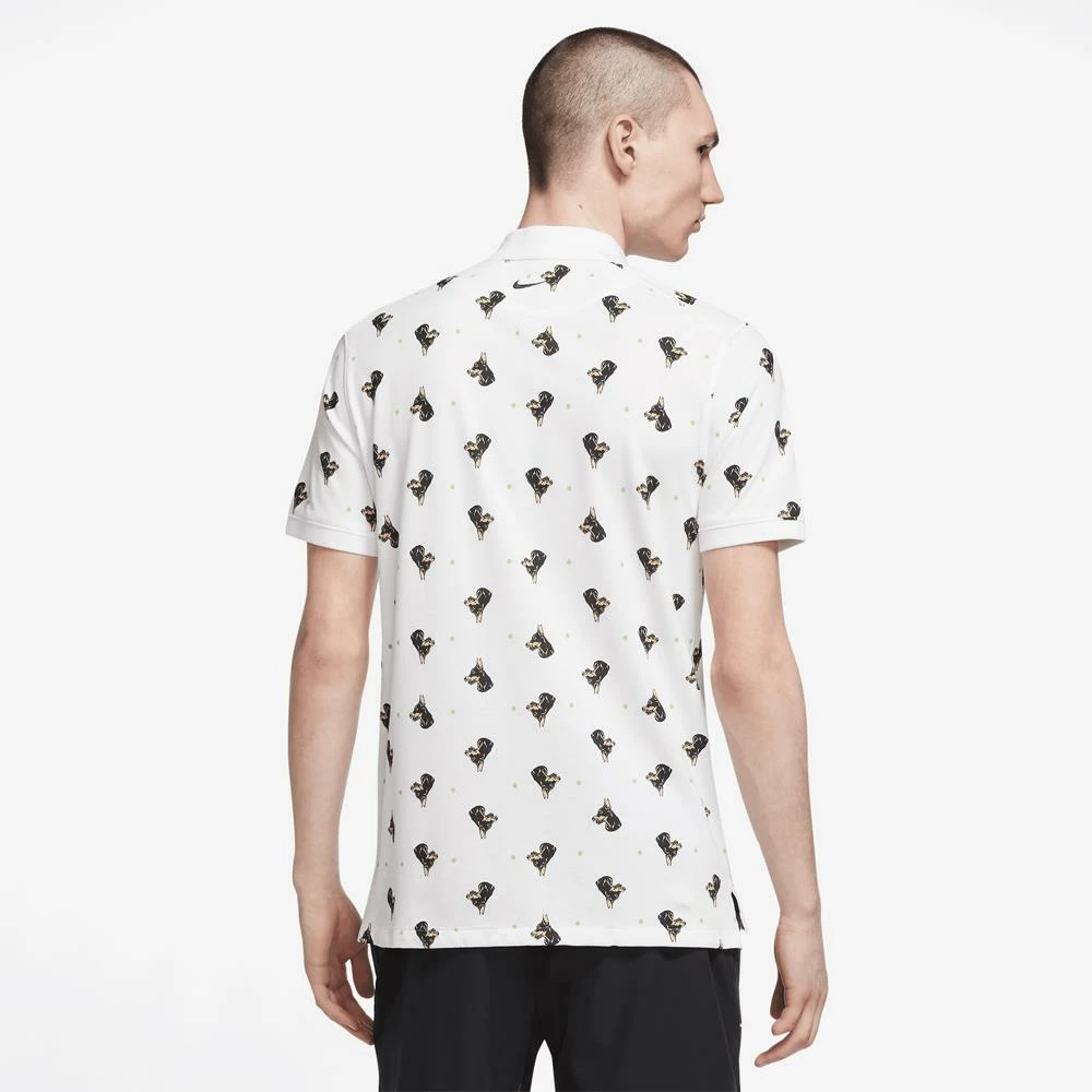 Nike Men's DriFit Printed Polo - White 3 Nike Men's DriFit Printed Polo - White - Image 3