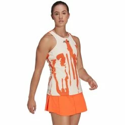 Adidas Women's Thebe Magugu New York Y-Back Tank - Impact Orange/Ercu Tint 9 Adidas Women's Thebe Magugu New York Y-Back Tank - Impact Orange/Ercu Tint -Court Legends Store 4 81313