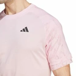 Adidas Men's Melbourne Raglan Tee - Clear Pink -Court Legends Store 4 82343