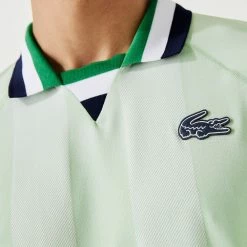 Lacoste Men's Sport Seamless Jacquard Polo - Green/White -Court Legends Store 5 76457