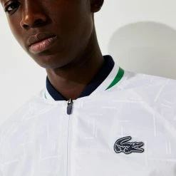 Lacoste Men's Sport Light Teddy Jacket - White/Navy Blue 10 Lacoste Men's Sport Light Teddy Jacket - White/Navy Blue -Court Legends Store 5 76466