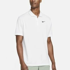 Nike Men's DriFit Solid Polo - White/Black -Court Legends Store 5 76727
