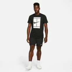 Nike Men's Seasonal Court Tee - Black/White -Court Legends Store 5 78512