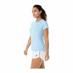 Asics Women's Court Piping Shirt - Arctic Blue -Court Legends Store 5 79408
