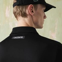 Lacoste Men's Sport Colour Block Pique Polo - Black/Blue -Court Legends Store 5 81081