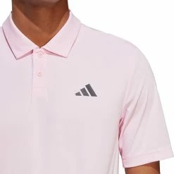 Adidas Men's Club 3 Stripe Polo - Clear Pink 9 Adidas Men's Club 3 Stripe Polo - Clear Pink -Court Legends Store 5 82338