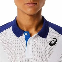 Asics Men's Match Actibreeze Polo - Brilliant White/Dive Blue 11 Asics Men's Match Actibreeze Polo - Brilliant White/Dive Blue -Court Legends Store 6 80899