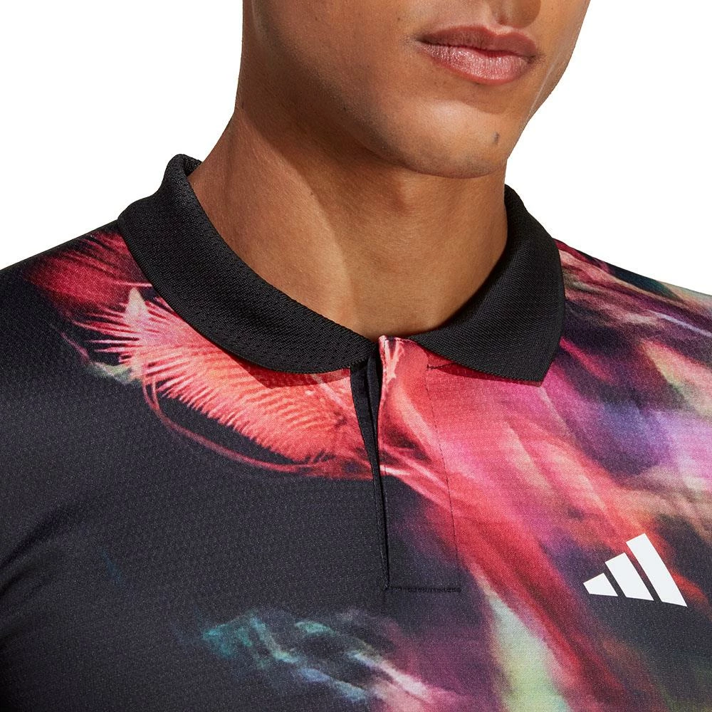Adidas Men's Melbourne Freelift Polo - Multicolour / Black 6 Adidas Men's Melbourne Freelift Polo - Multicolour / Black - Image 6
