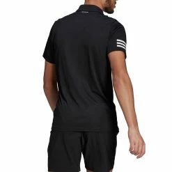 Adidas Men's Club 3 Stripe Polo - Black -Court Legends Store f67577