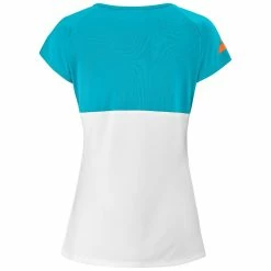 Babolat Women's Play Cap Sleeve Top - White/Blue -Court Legends Store f69970
