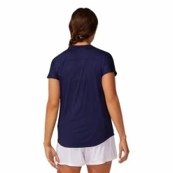 Asics Women's Short Sleeve Piping Tee - Peacoat -Court Legends Store f70399