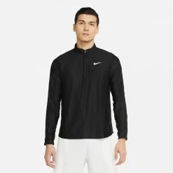 Nike Men's Advantage Longsleeve - Black -Court Legends Store f74330