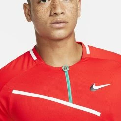 Nike Men's Slam Melbourne Polo - Habanero Red/White -Court Legends Store f75046