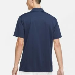 Nike Men's DriFit Solid Polo - Obsidian/White -Court Legends Store f75805