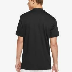 Nike Men's Blade Henley Polo - Black/White -Court Legends Store f75893