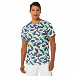 Asics Men's Match Graphic Short Sleeve - Multi/White 6 Asics Men's Match Graphic Short Sleeve - Multi/White -Court Legends Store f77320