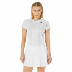 Asics Women's Match Actibreeze Tee - White -Court Legends Store f77822