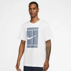 Nike Men's Seasonal Court Tee - White/Ashen Slate -Court Legends Store f78518