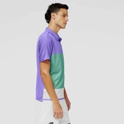 New Balance Men's Tournament Polo - Vibrant Violet/Multi -Court Legends Store f78978