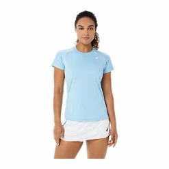 Asics Women's Court Piping Shirt - Arctic Blue -Court Legends Store f79408