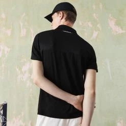 Lacoste Men's Sport Colour Block Pique Polo - Black/Blue -Court Legends Store f81081