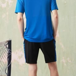 Lacoste Men's Contrast Print Shorts - Black/Blue 6 Lacoste Men's Contrast Print Shorts - Black/Blue -Court Legends Store f81093