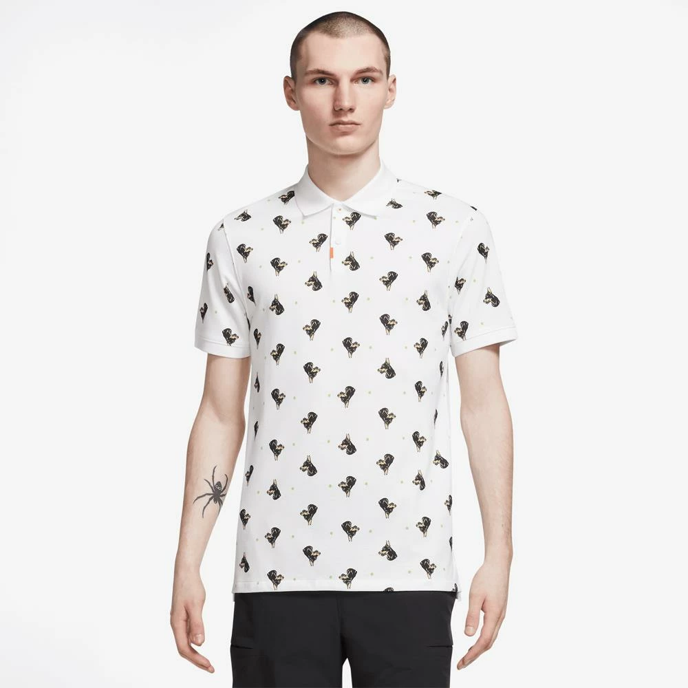 Nike Men's DriFit Printed Polo - White 2 Nike Men's DriFit Printed Polo - White - Image 2