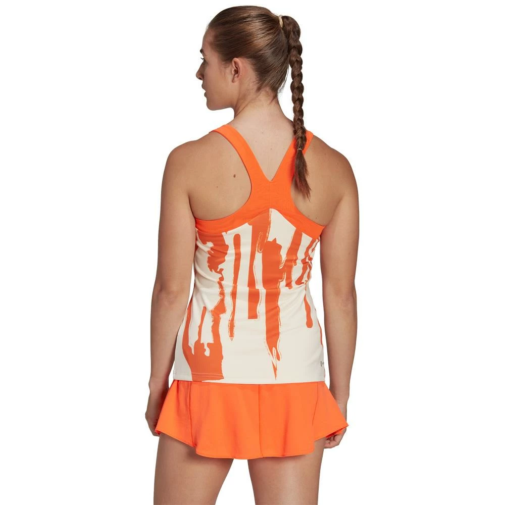 Adidas Women's Thebe Magugu New York Y-Back Tank - Impact Orange/Ercu Tint 3 Adidas Women's Thebe Magugu New York Y-Back Tank - Impact Orange/Ercu Tint - Image 3