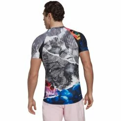 Adidas Men's US Printed FreeLift Tee - White/Multi -Court Legends Store f81337