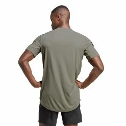 Adidas Men's Club 3 Stripe Tee - Silver Pebble Green 5 Adidas Men's Club 3 Stripe Tee - Silver Pebble Green -Court Legends Store f82217