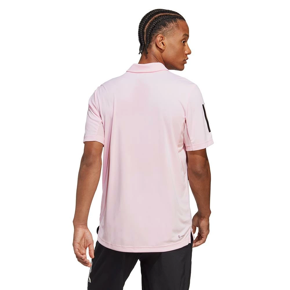Adidas Men's Club 3 Stripe Polo - Clear Pink 3 Adidas Men's Club 3 Stripe Polo - Clear Pink - Image 3