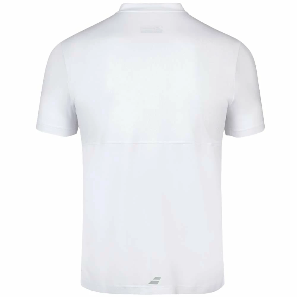 Babolat Men's Play Henley Polo - White 2 Babolat Men's Play Henley Polo - White - Image 2