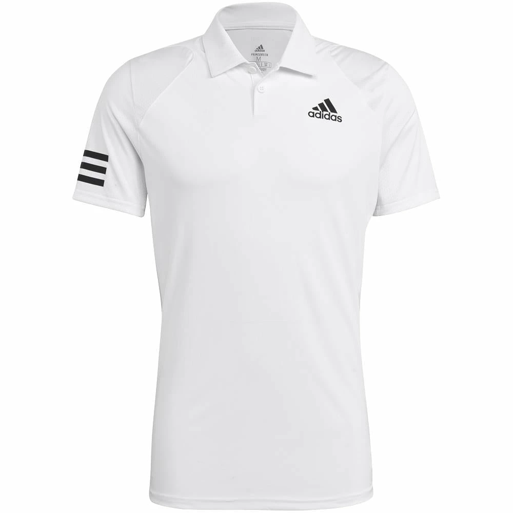Adidas Men's Club 3 Stripe Polo - White 1 Adidas Men's Club 3 Stripe Polo - White