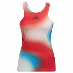 Adidas Women's Melbourne Tank - Vivid Red/Sky Rush