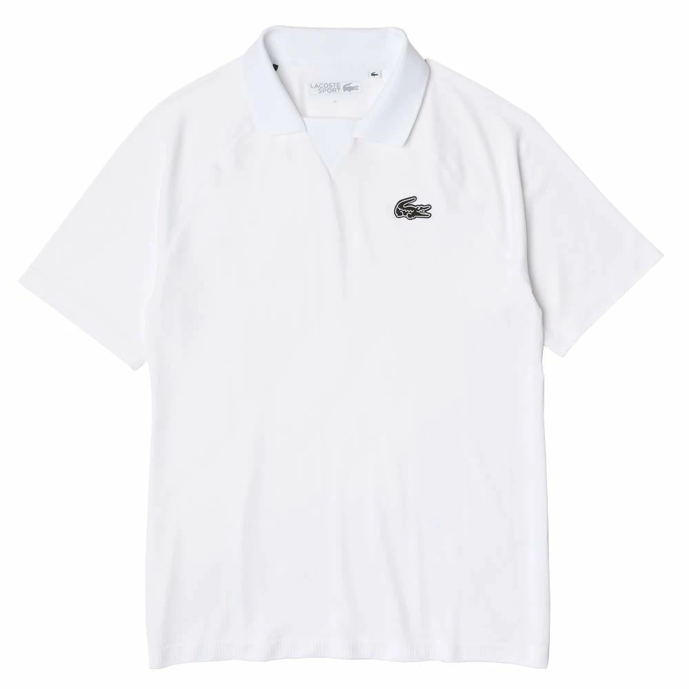 Lacoste Men's Sport Seamless Jacquard Polo - White 1 Lacoste Men's Sport Seamless Jacquard Polo - White
