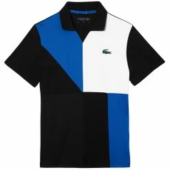 Lacoste Men's Sport Colour Block Pique Polo - Black/Blue